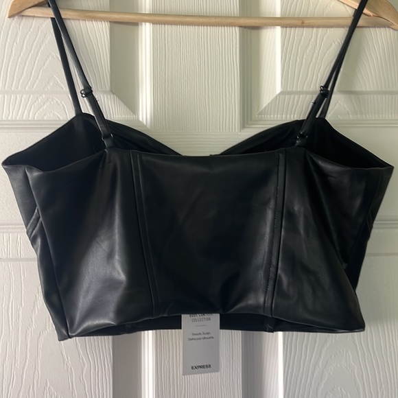 express faux leather body contour crop corset NWT - Picture 6 of 6